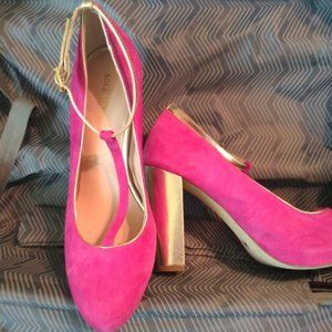 Hot pink and gold Barbie shoes